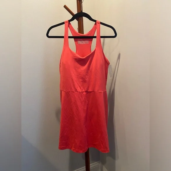 Women's Knit Halter Active Woven Dress - All in Motion Coral Pink L